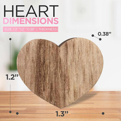 Wooden Hearts for Crafts - for Guest Book - Small Wooden Hearts - Wood Tokens - Cutout Hearts - Wood Hearts for Crafts 50 Pieces (Rustic Hearts)