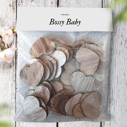 Wooden Hearts for Crafts - for Guest Book - Small Wooden Hearts - Wood Tokens - Cutout Hearts - Wood Hearts for Crafts 50 Pieces (Rustic Hearts)